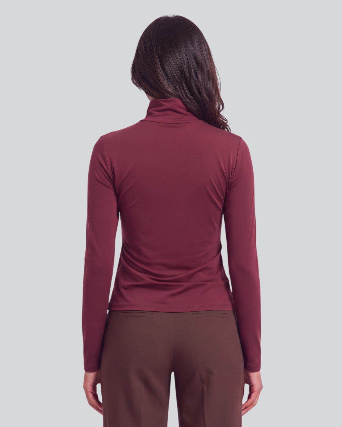 KATE PORT WOMEN'S LYOCELL STRETCH TURTLENECK