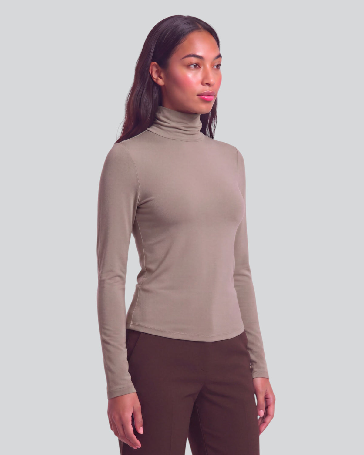 KATE SAGE WOMEN'S LYOCELL STRETCH TURTLENECK