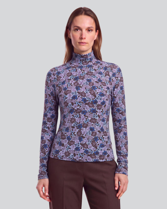 KATE TERNBERG FLORAL BROWNIE WOMEN'S LYOCELL STRETCH TURTLENECK