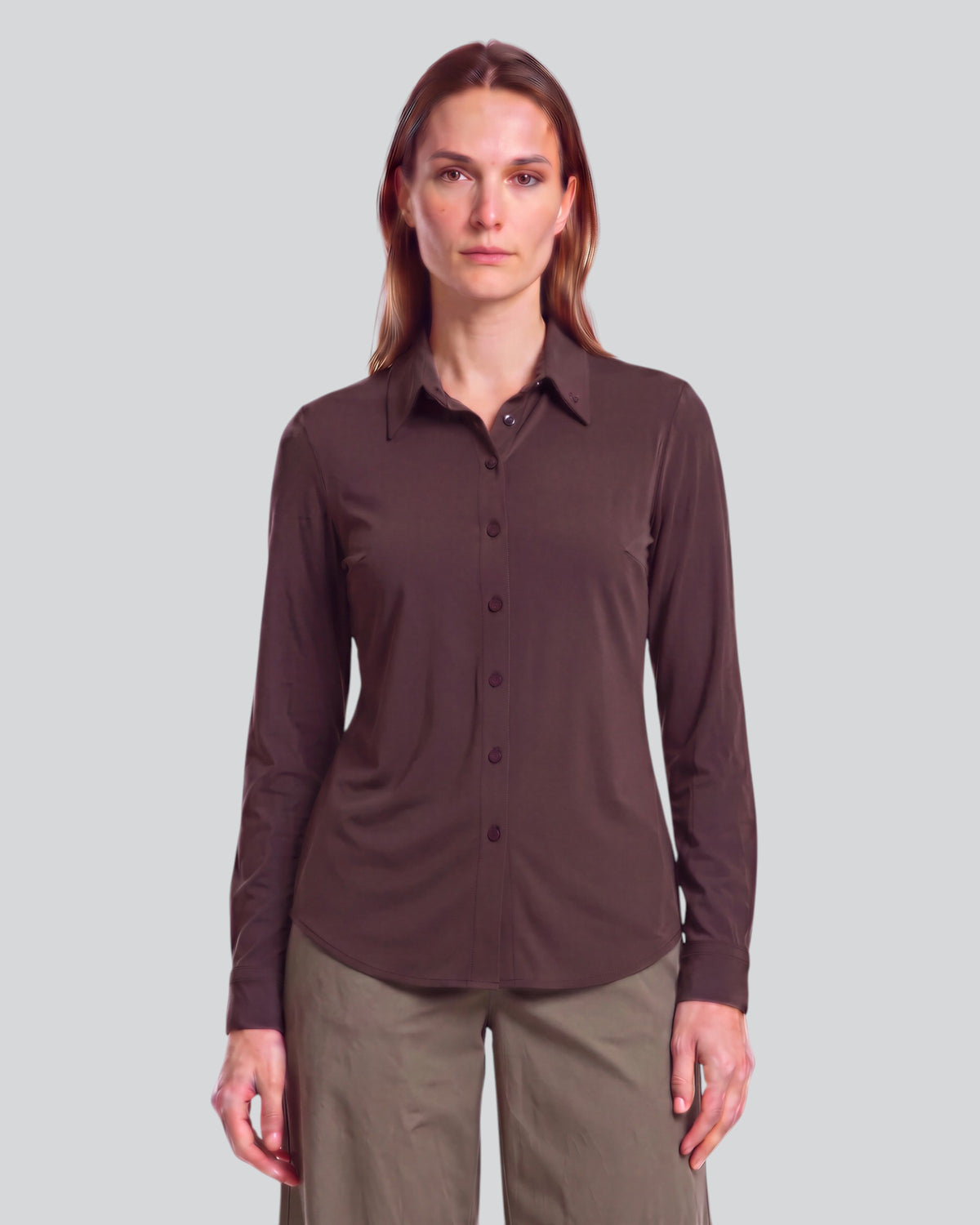 STEPHANIE BROWNIE WOMEN'S LYOCELL STRETCH LONG-SLEEVE SHIRT