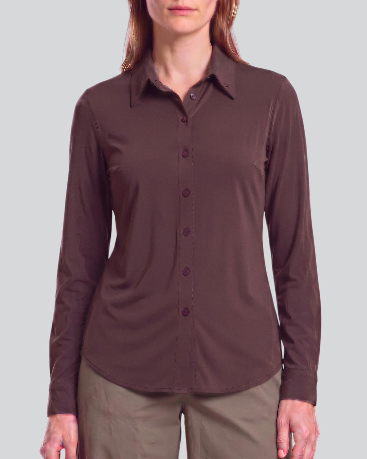 STEPHANIE BROWNIE WOMEN'S LYOCELL STRETCH LONG-SLEEVE SHIRT