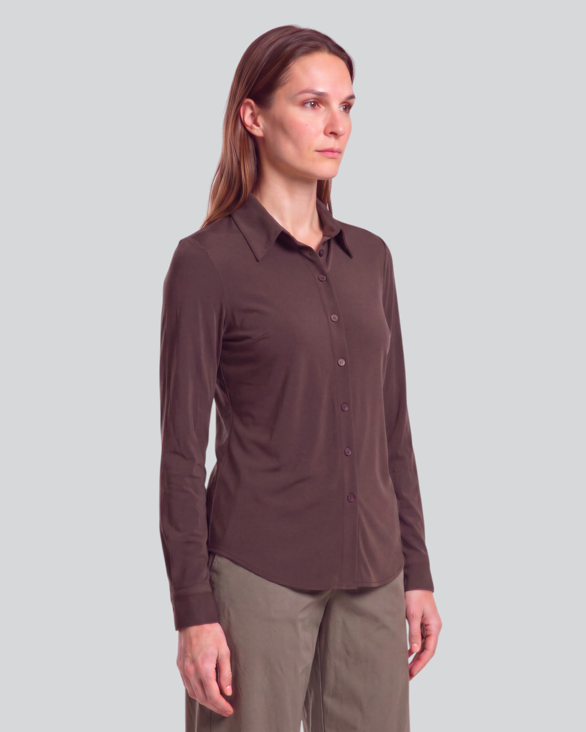 STEPHANIE BROWNIE WOMEN'S LYOCELL STRETCH LONG-SLEEVE SHIRT