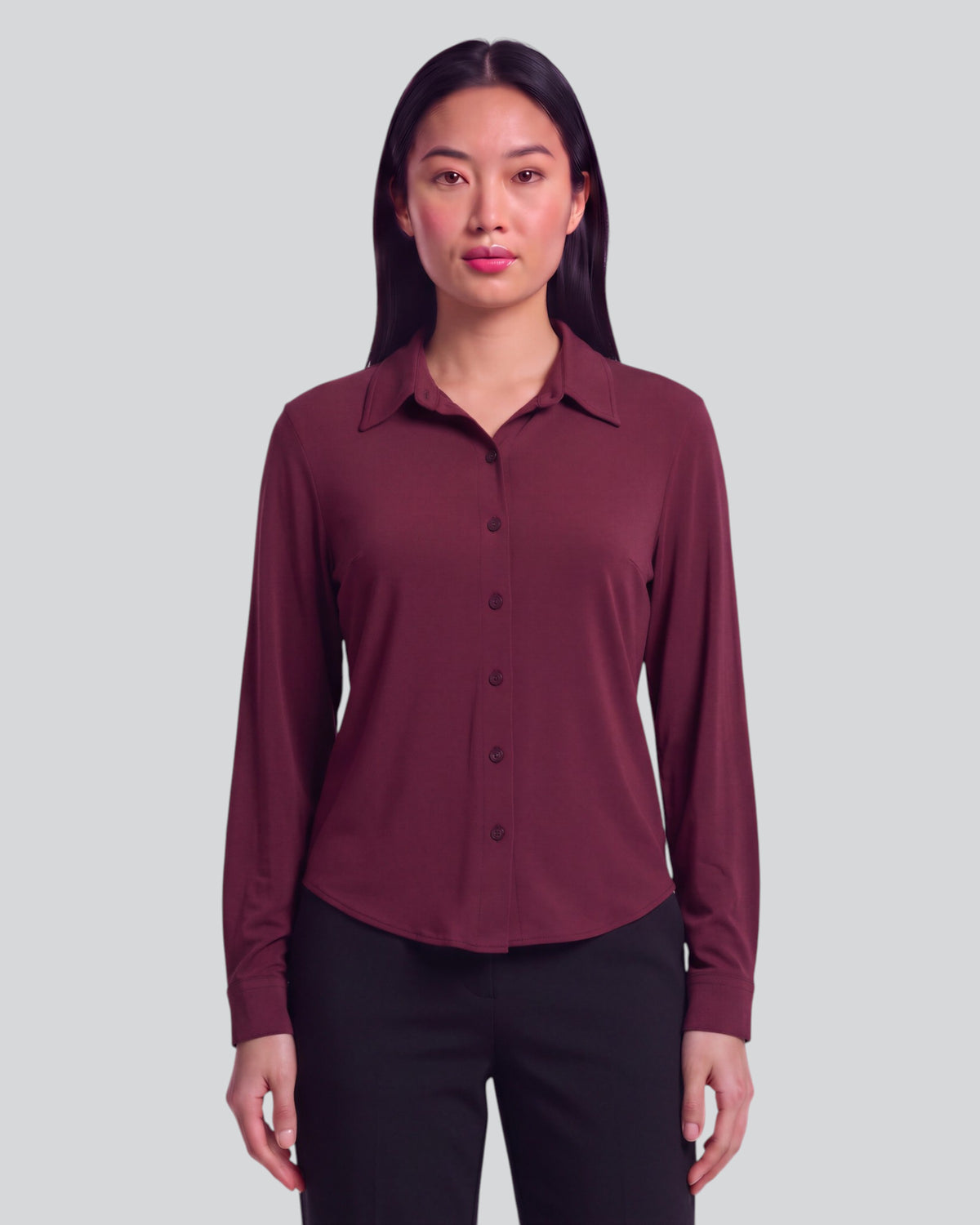 STEPHANIE PORT WOMEN'S LYOCELL STRETCH LONG-SLEEVE SHIRT