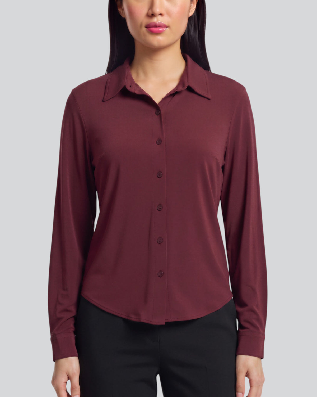 STEPHANIE PORT WOMEN'S LYOCELL STRETCH LONG-SLEEVE SHIRT
