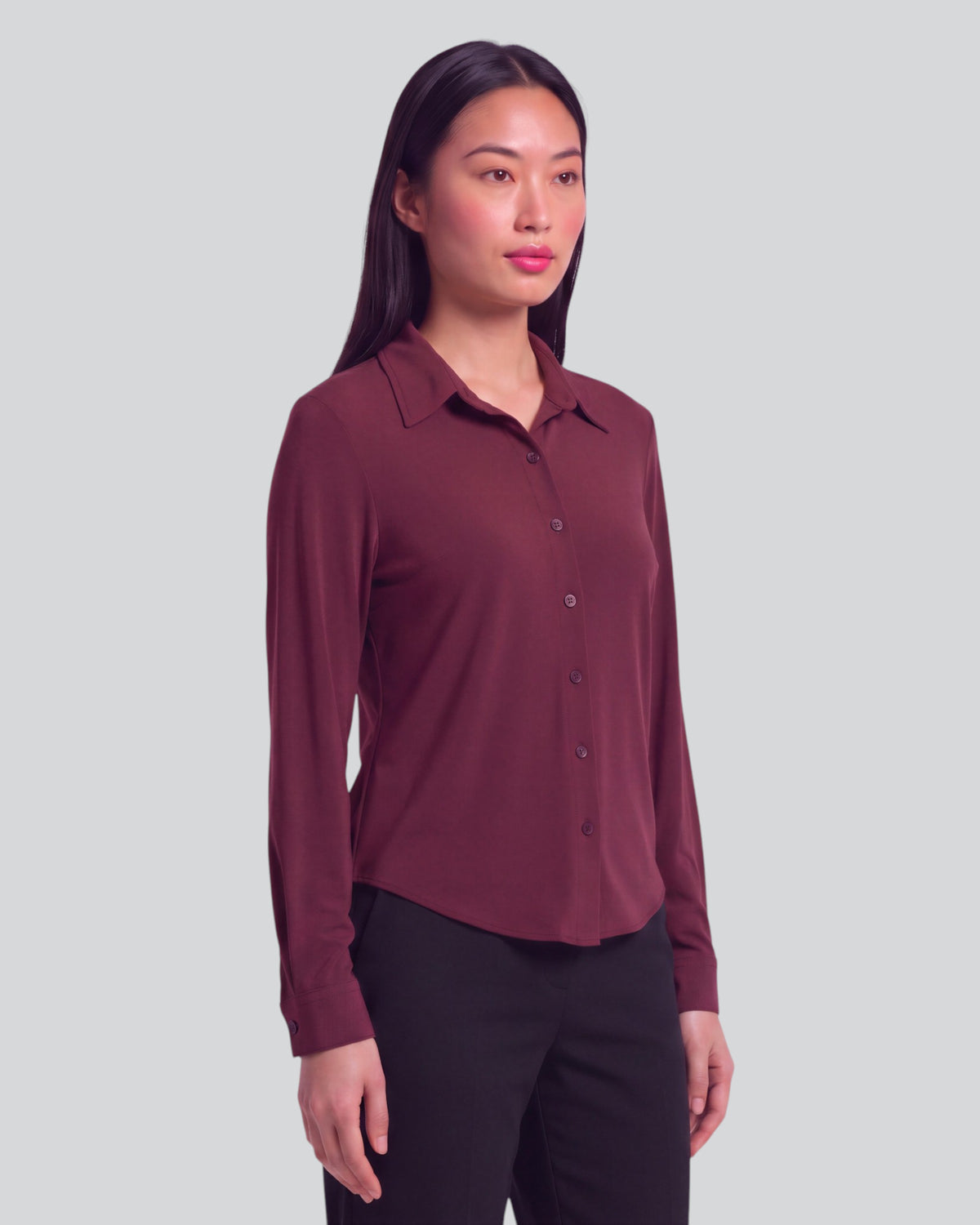 STEPHANIE PORT WOMEN'S LYOCELL STRETCH LONG-SLEEVE SHIRT