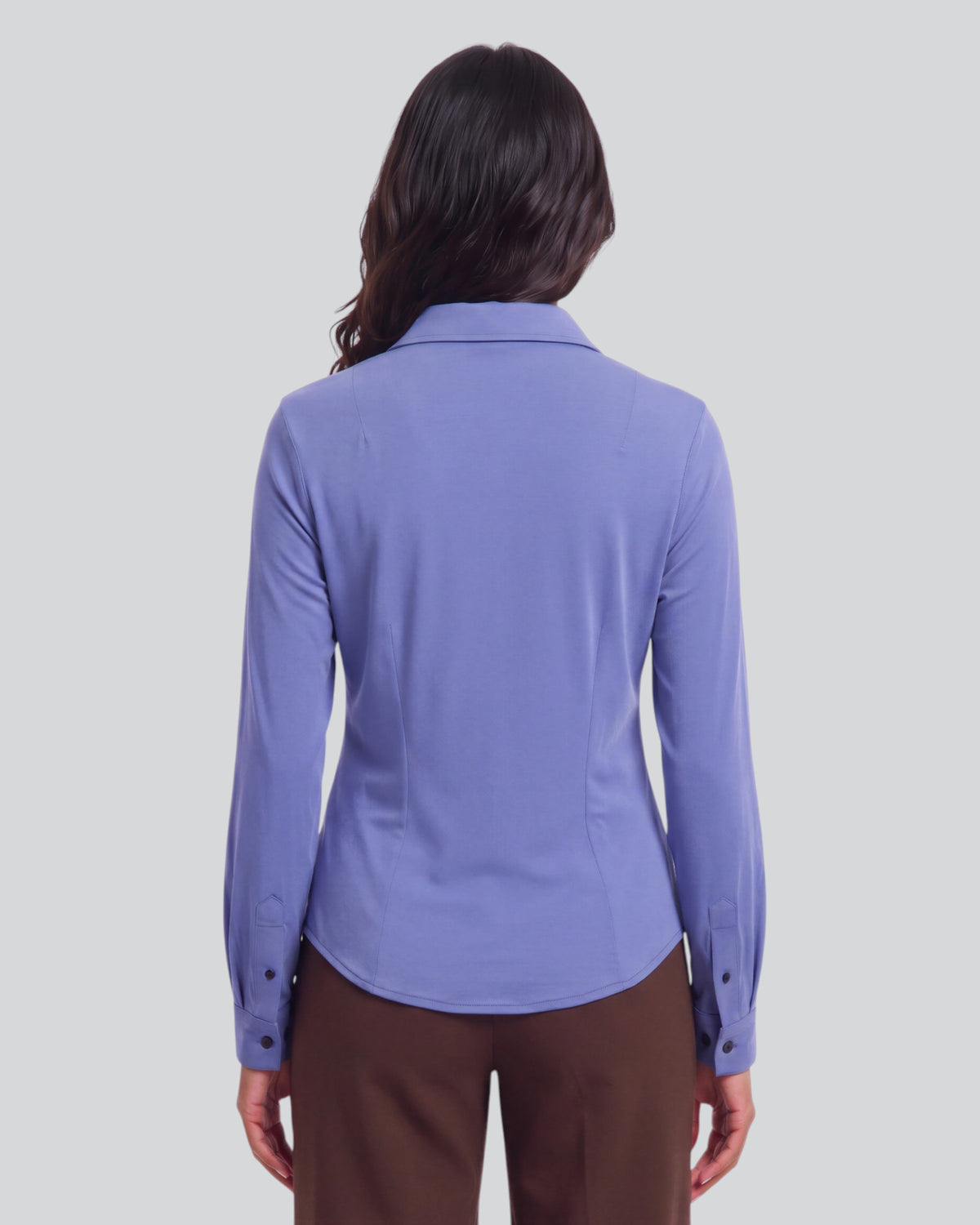 STEPHANIE DAWN BLUE WOMEN'S LYOCELL STRETCH LONG-SLEEVE SHIRT