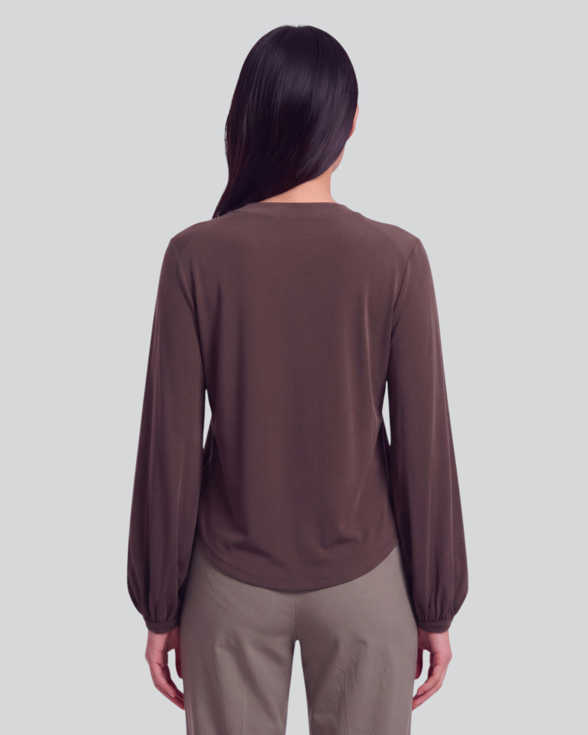 VAL BROWNIE WOMEN'S LYOCELL STRETCH V-NECK TOP