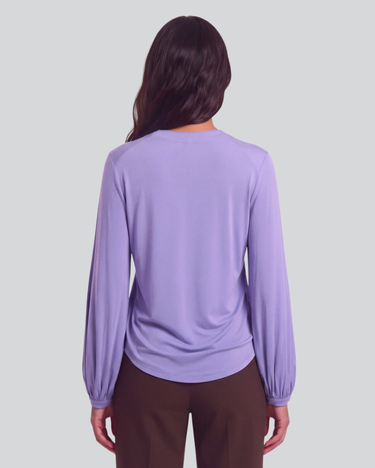 VAL DAWN BLUE WOMEN'S LYOCELL STRETCH V-NECK TOP