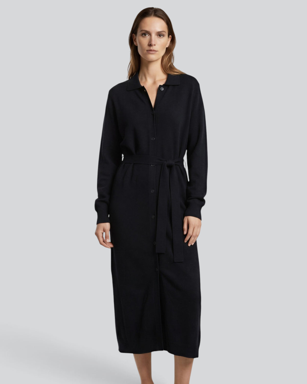 CARDI BLACK WOMEN'S LONG MERINO BLEND CARDIGAN
