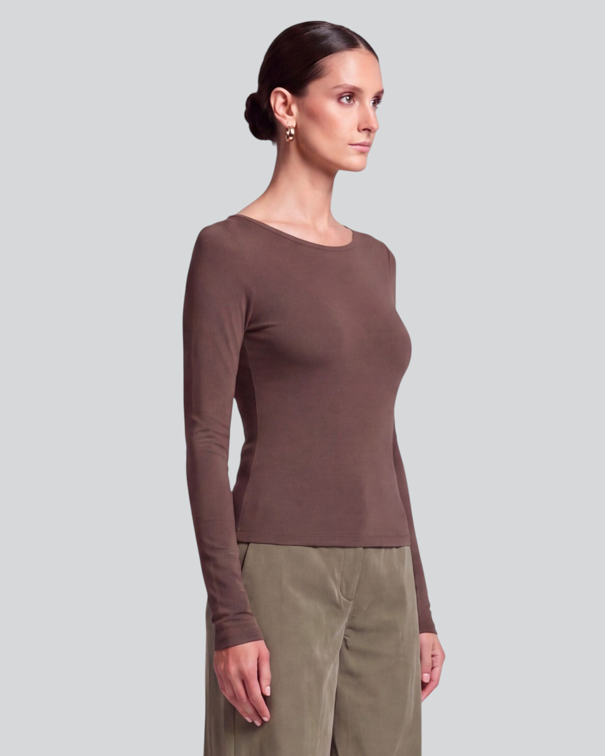 CARLY BROWNIE WOMEN'S MERINO LONG-SLEEVE CREW-NECK TOP