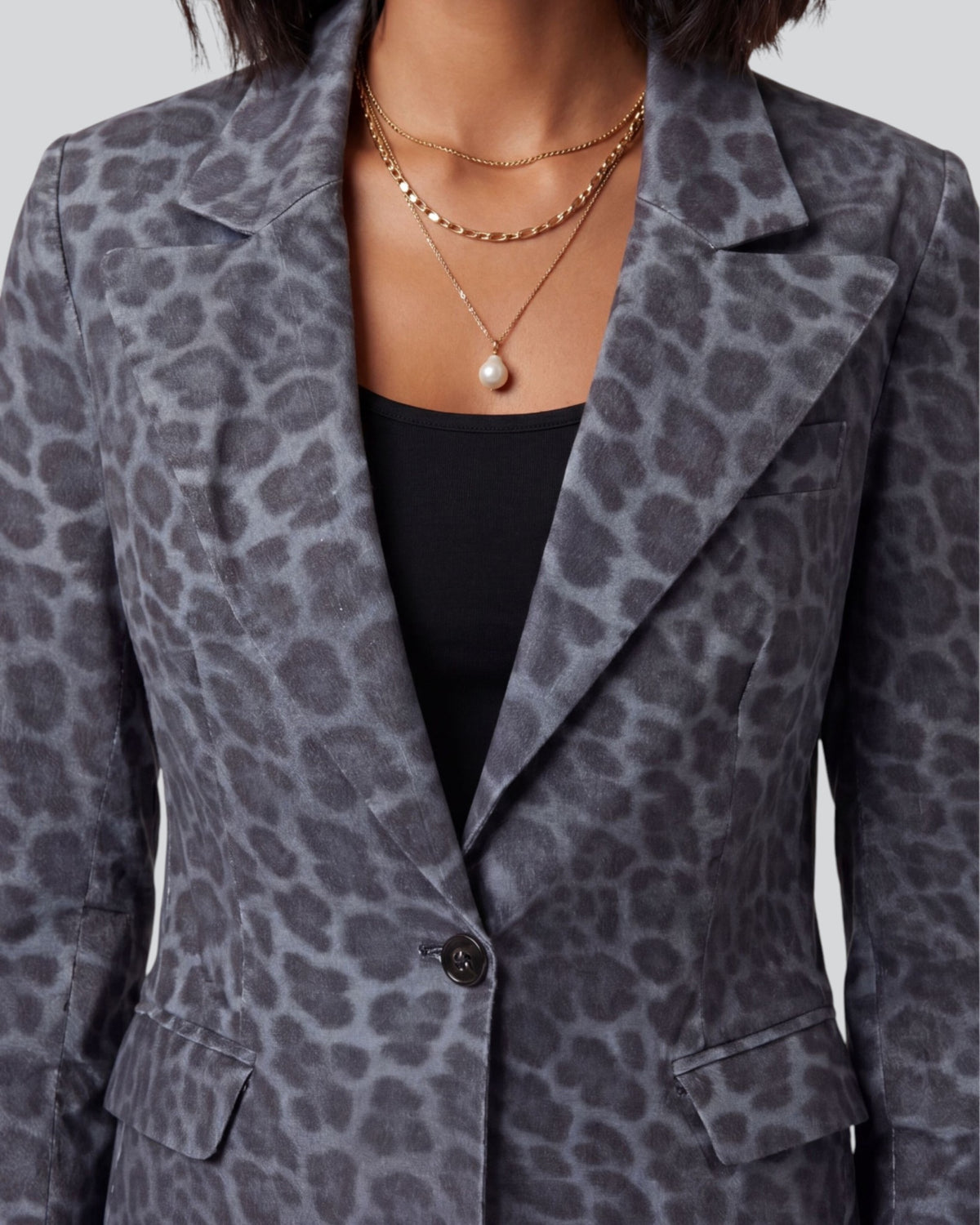 JOLENE LEOPARD SMOKE WOMEN'S VELVET TAILORED JACKET
