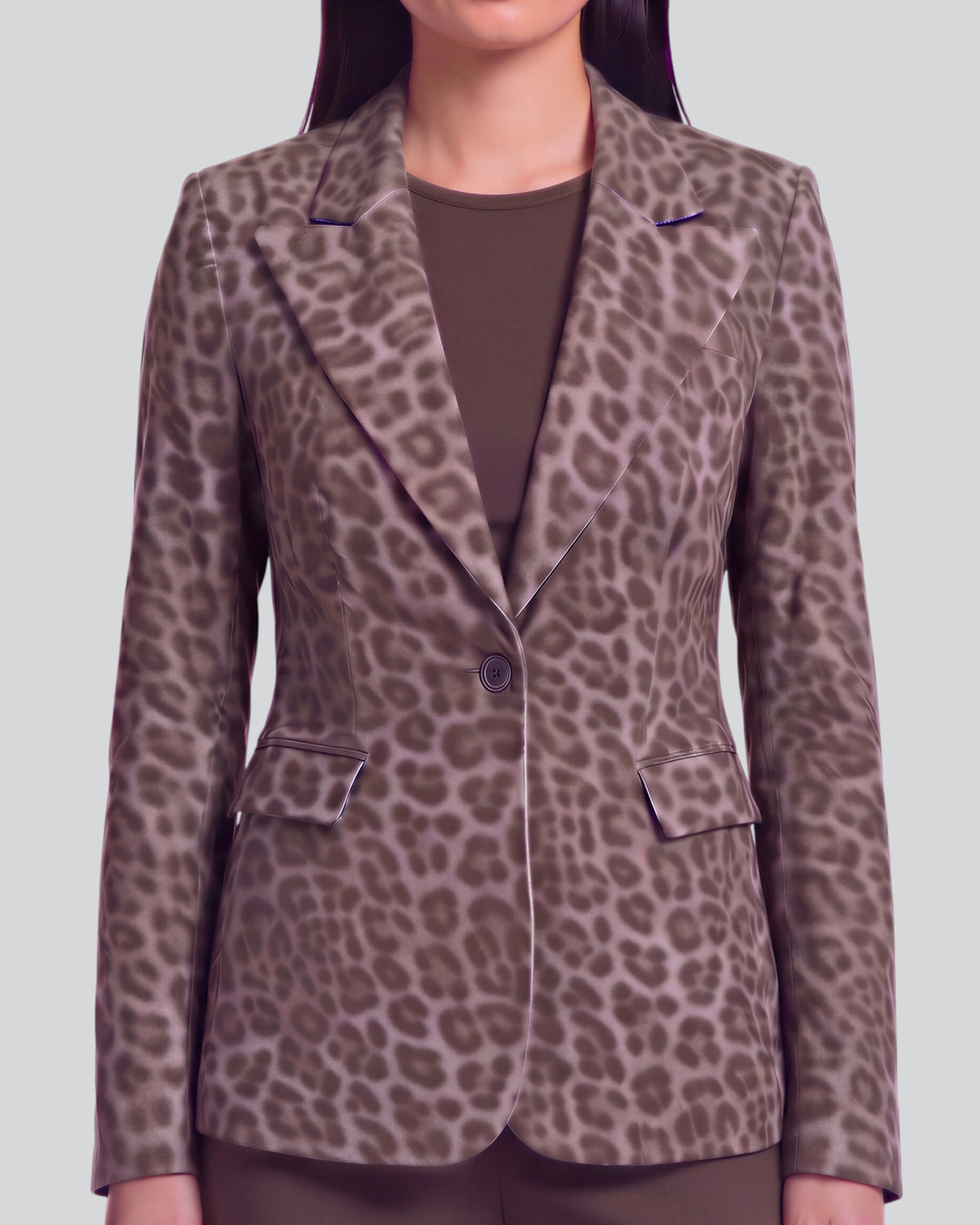 JOLENE LEOPARD BROWNIE WOMEN'S VELVET TAILORED JACKET