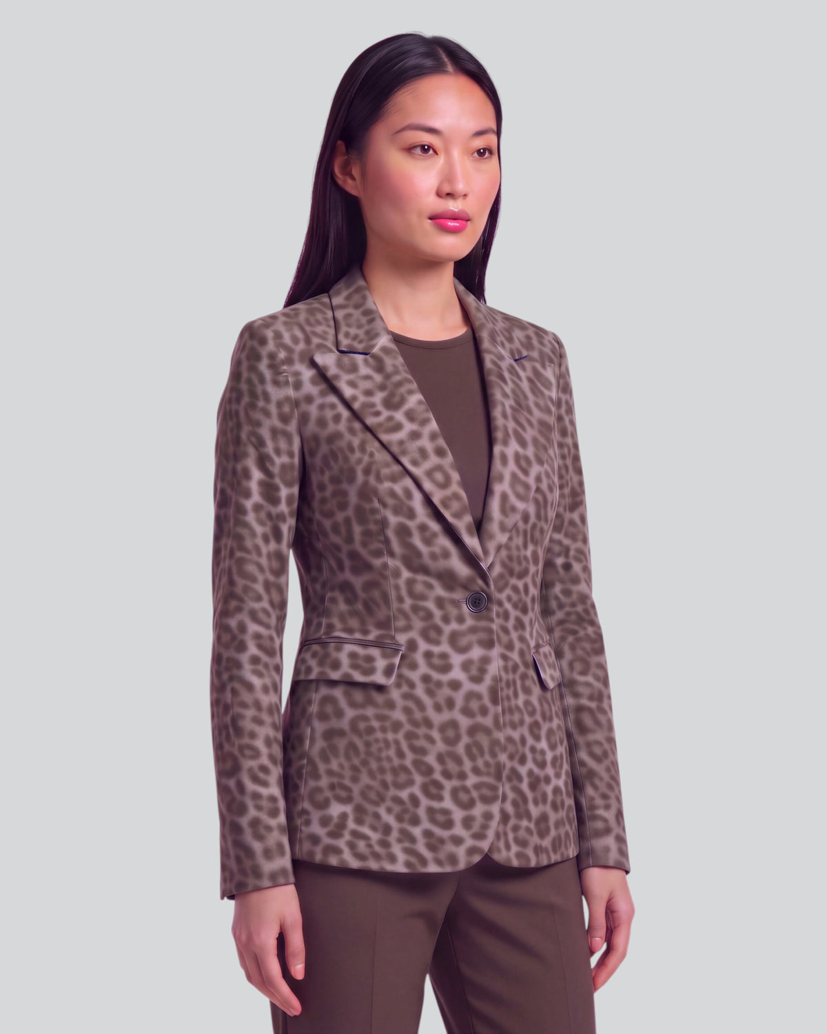JOLENE LEOPARD BROWNIE WOMEN'S VELVET TAILORED JACKET