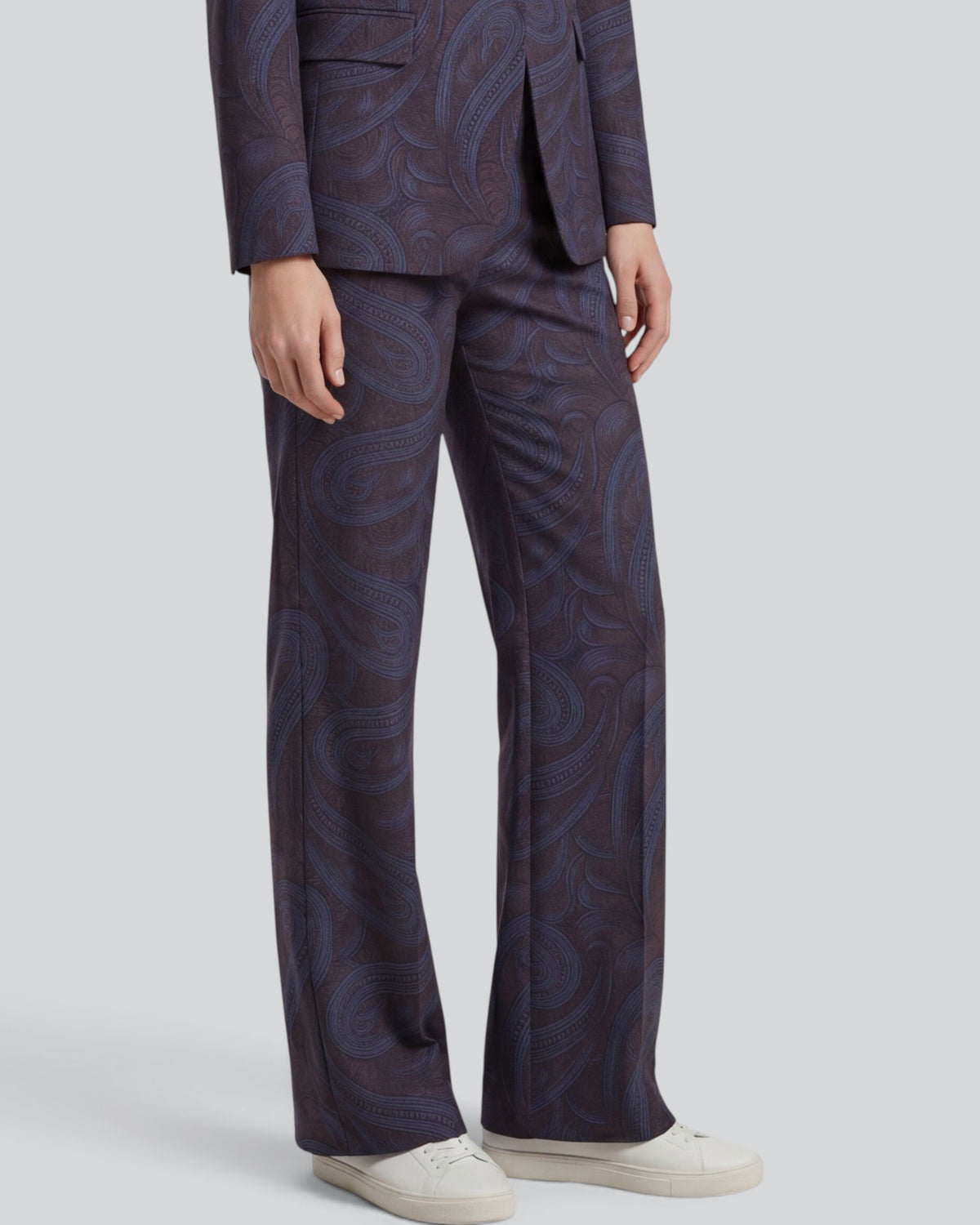 PHEOBE PAISLEY BADALONA BROWNIE WOMEN'S WOOL STRAIGHT-LEG PANT