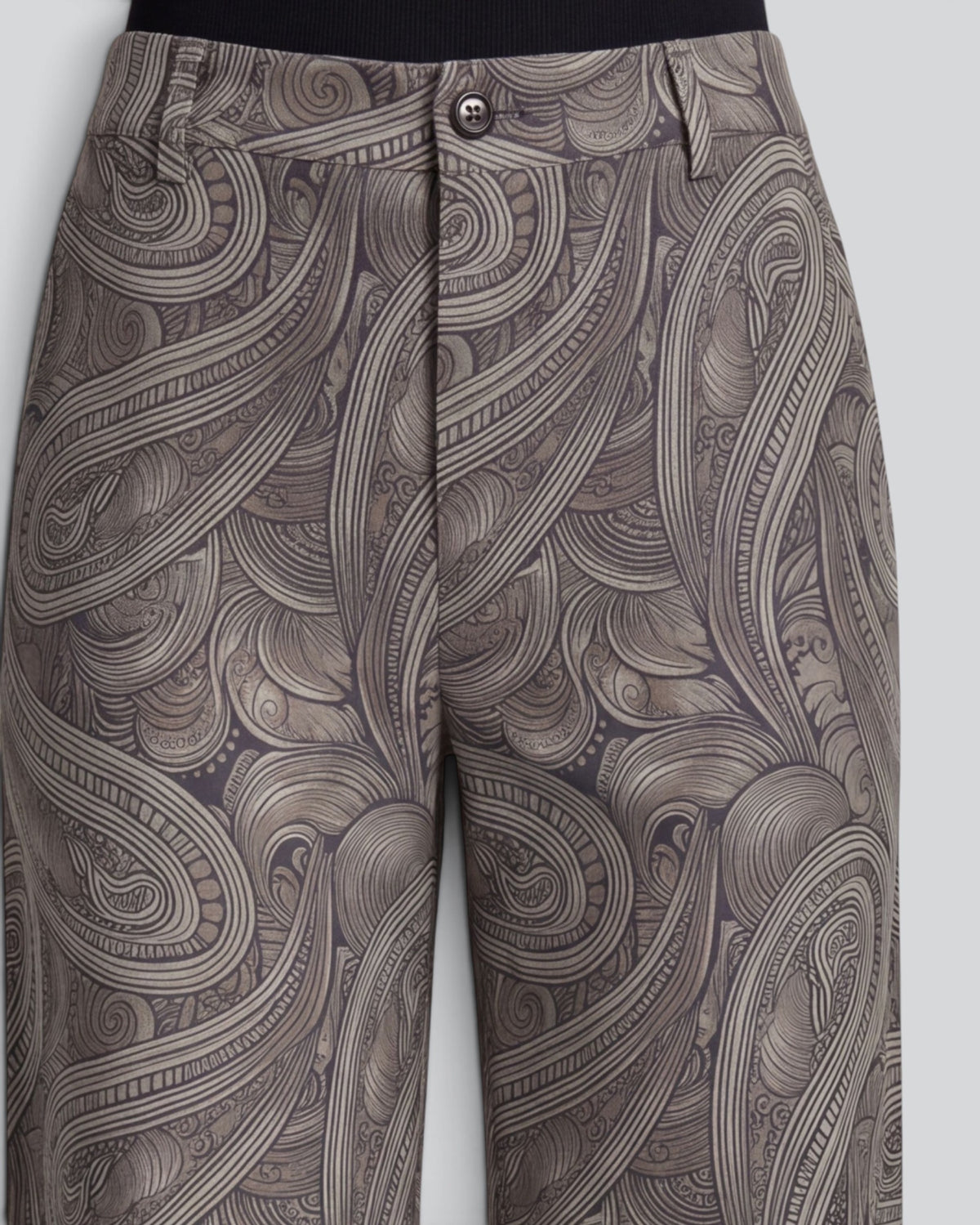 PHEOBE PAISLEY BADALONA SAGE WOMEN'S WOOL STRAIGHT-LEG PANT
