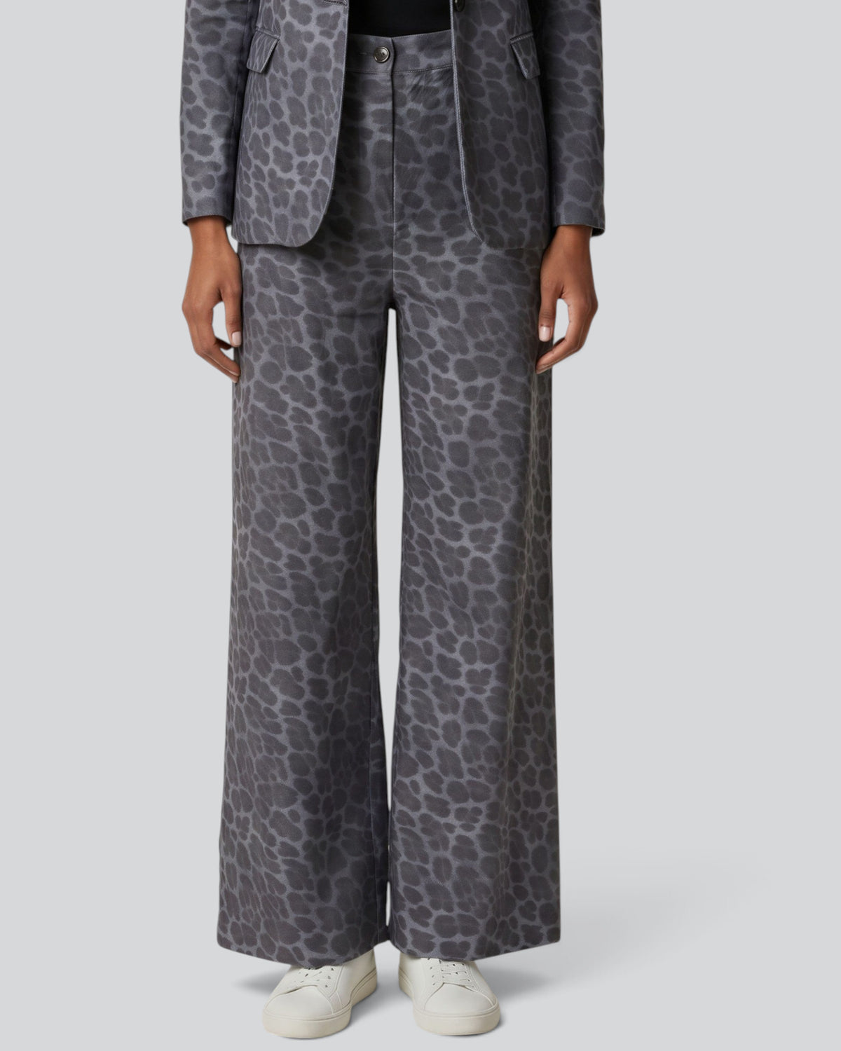 POPPY LEOPARD SMOKE WOMEN'S VELVET HIGH-RISE PANT