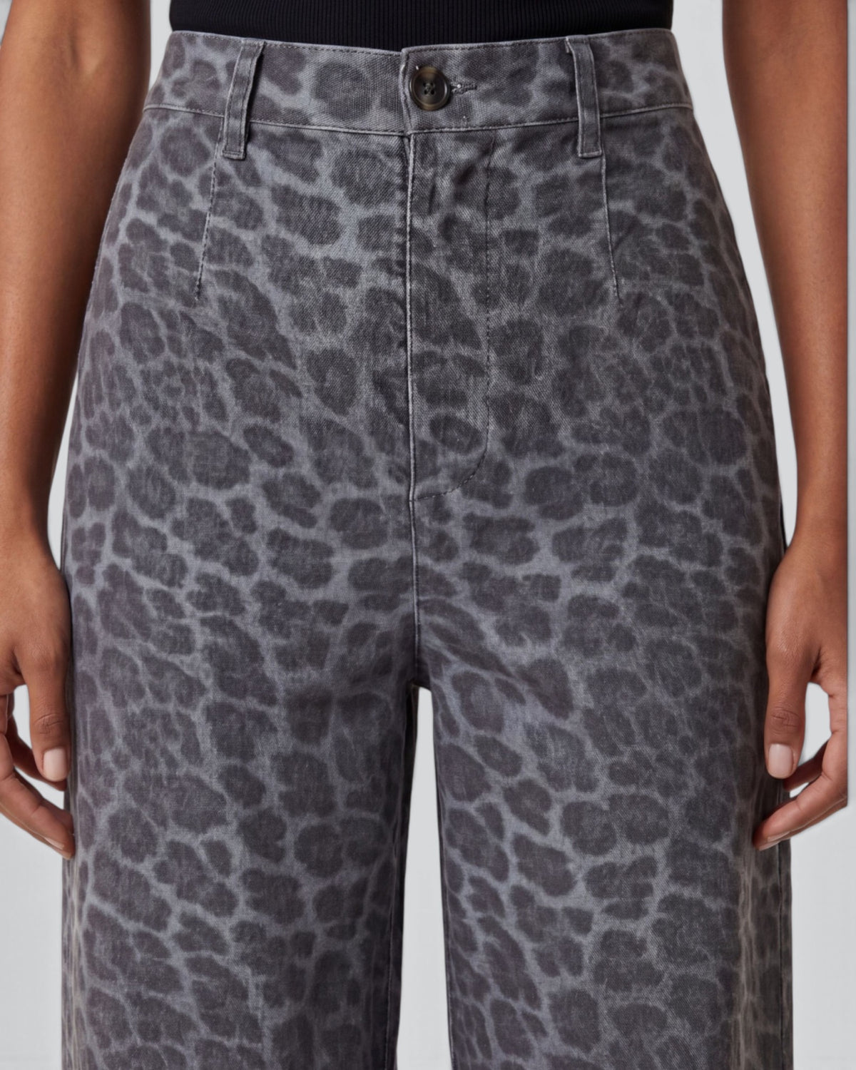 POPPY LEOPARD SMOKE WOMEN'S VELVET HIGH-RISE PANT