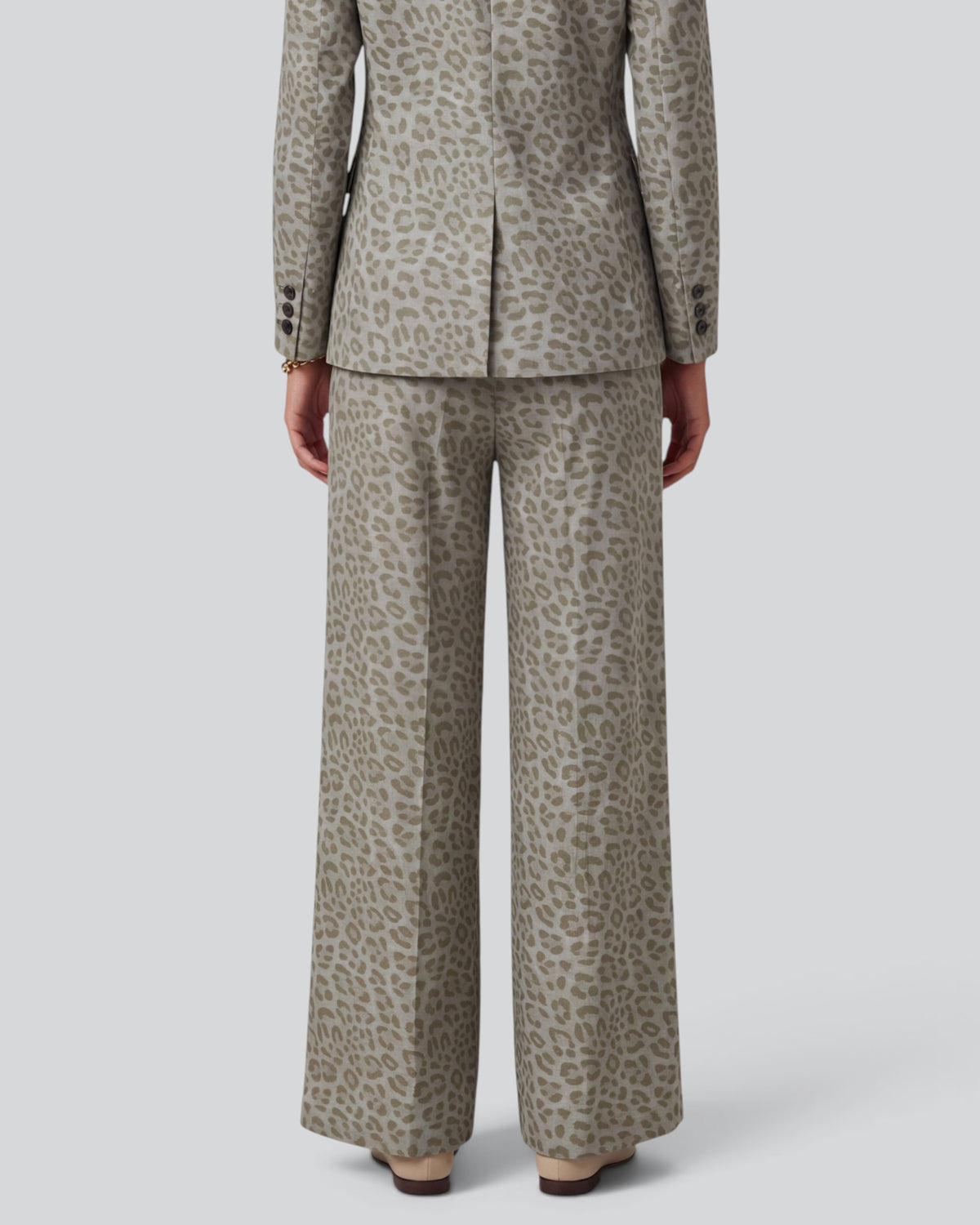 POPPY LEOPARD SAGE WOMEN'S VELVET HIGH-RISE PANT