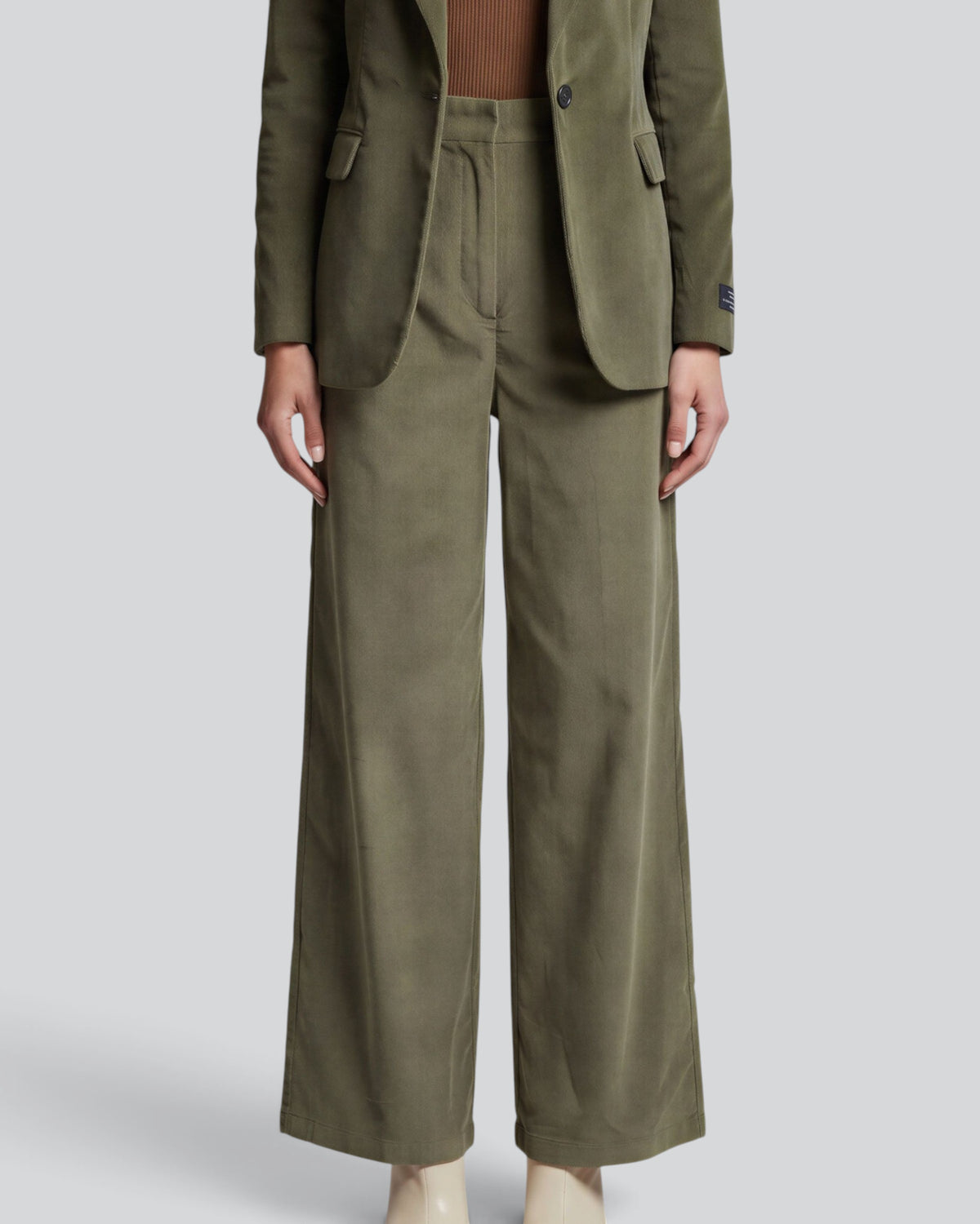 POPPY SAGE WOMEN'S VELVET HIGH-RISE PANT