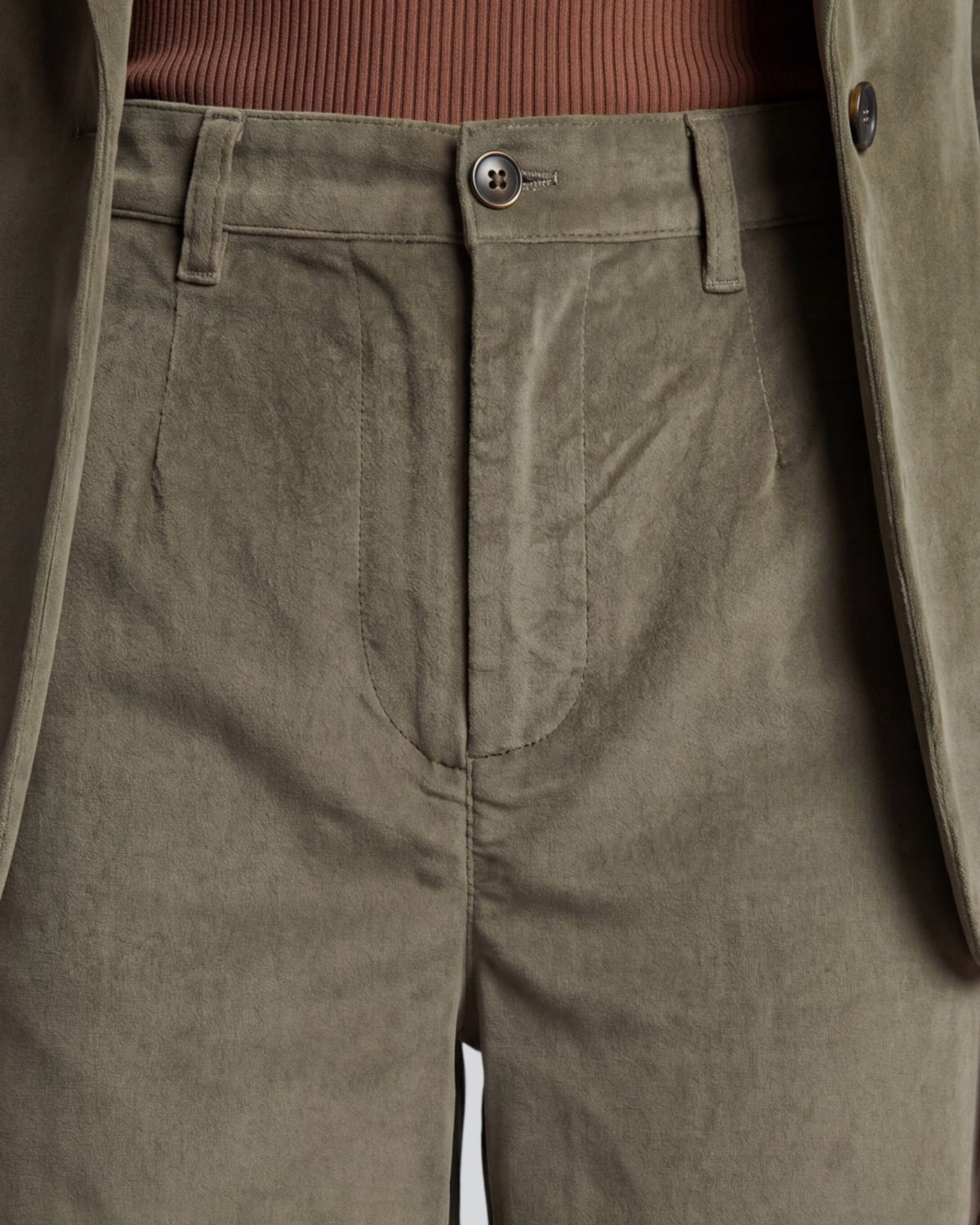 POPPY SAGE WOMEN'S VELVET HIGH-RISE PANT