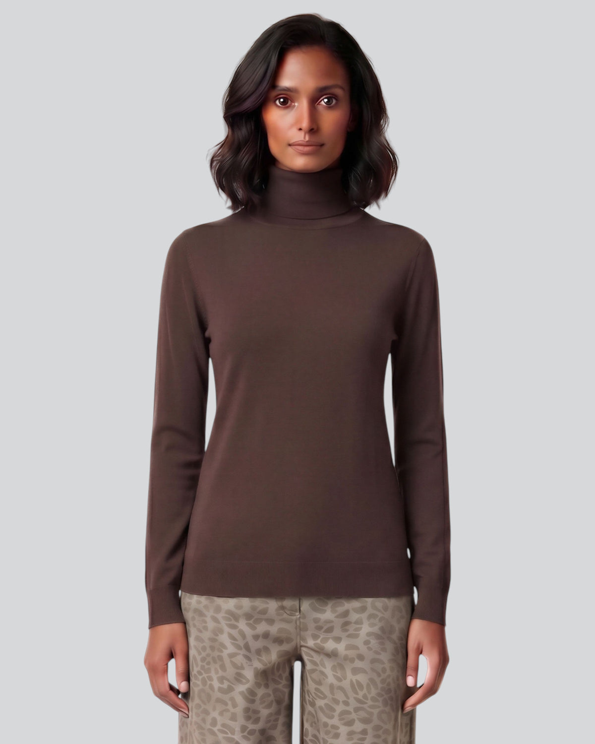 RONA BROWNIE WOMEN'S MERINO SILK CASHMERE TURTLENECK