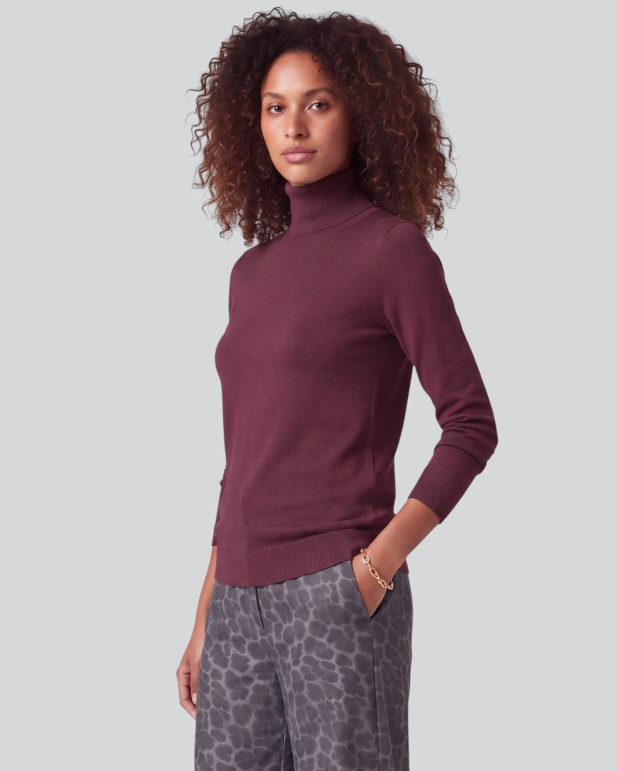 RONA PORT WOMEN'S MERINO SILK CASHMERE TURTLENECK