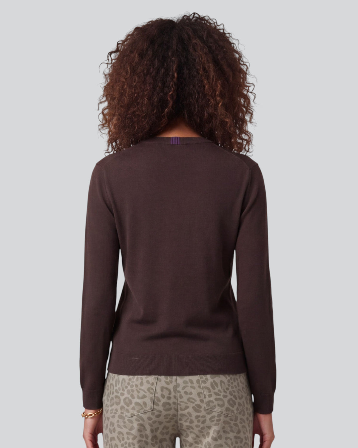 SASHA BROWNIE WOMEN'S MERINO SILK CASHMERE V-NECK SWEATER