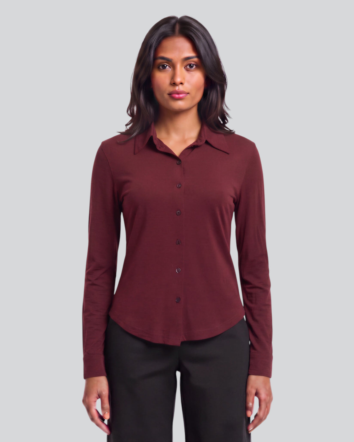 SCARLET PORT WOMEN'S MERINO JERSEY LONG-SLEEVE SHIRT