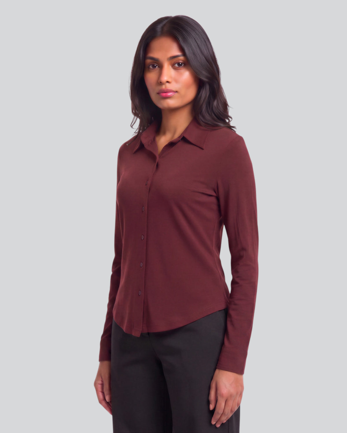 SCARLET PORT WOMEN'S MERINO JERSEY LONG-SLEEVE SHIRT