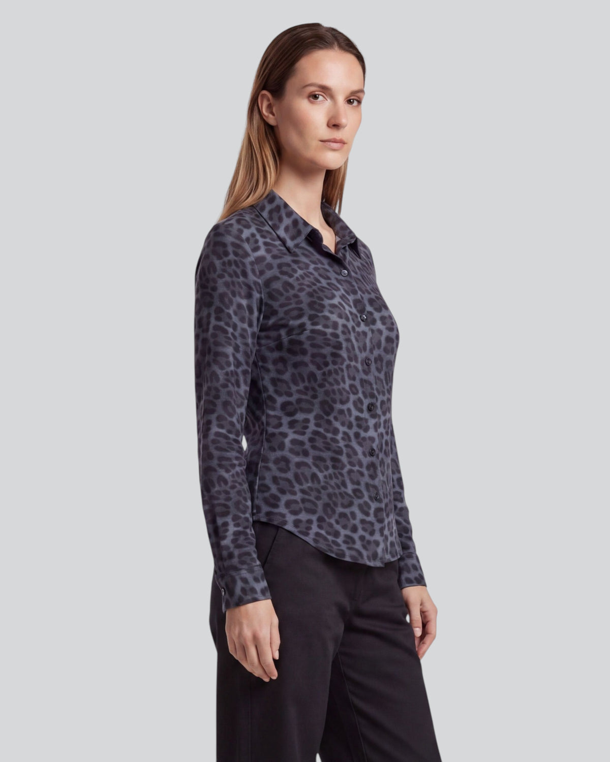 SCARLET LEOPARD SMOKE WOMEN'S MERINO JERSEY LONG-SLEEVE SHIRT