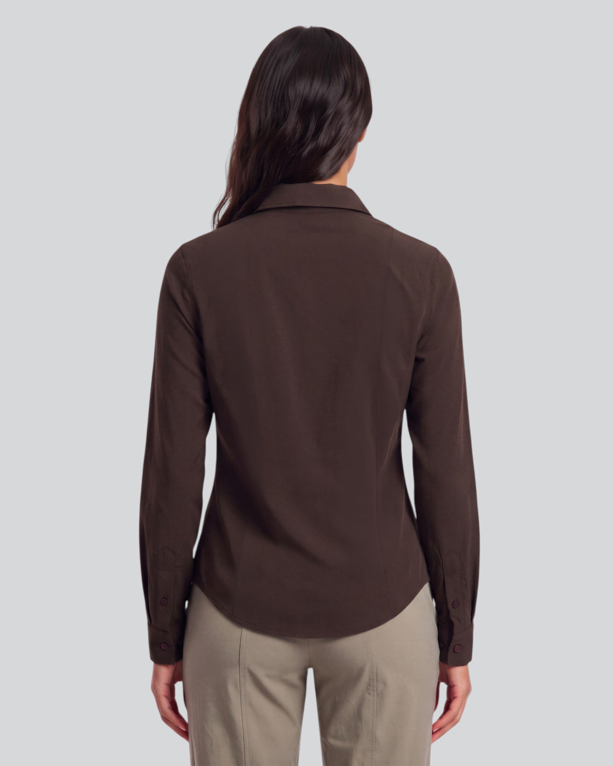 SUTTON BROWNIE WOMEN'S STRETCH SILK LONG-SLEEVE SHIRT