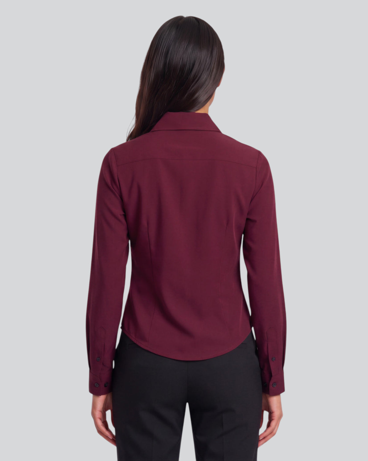 SUTTON PORT WOMEN'S STRETCH SILK LONG-SLEEVE SHIRT