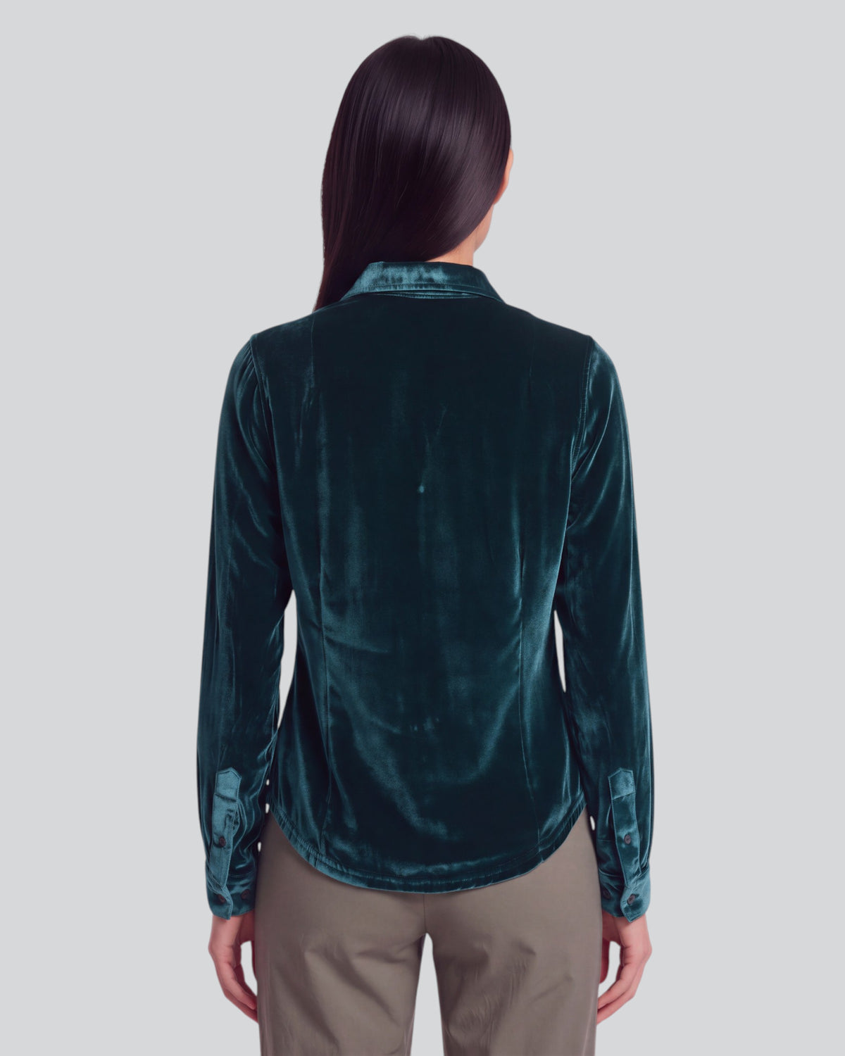 SYLVIA LEGEND WOMEN'S VELVET LONG-SLEEVE SHIRT