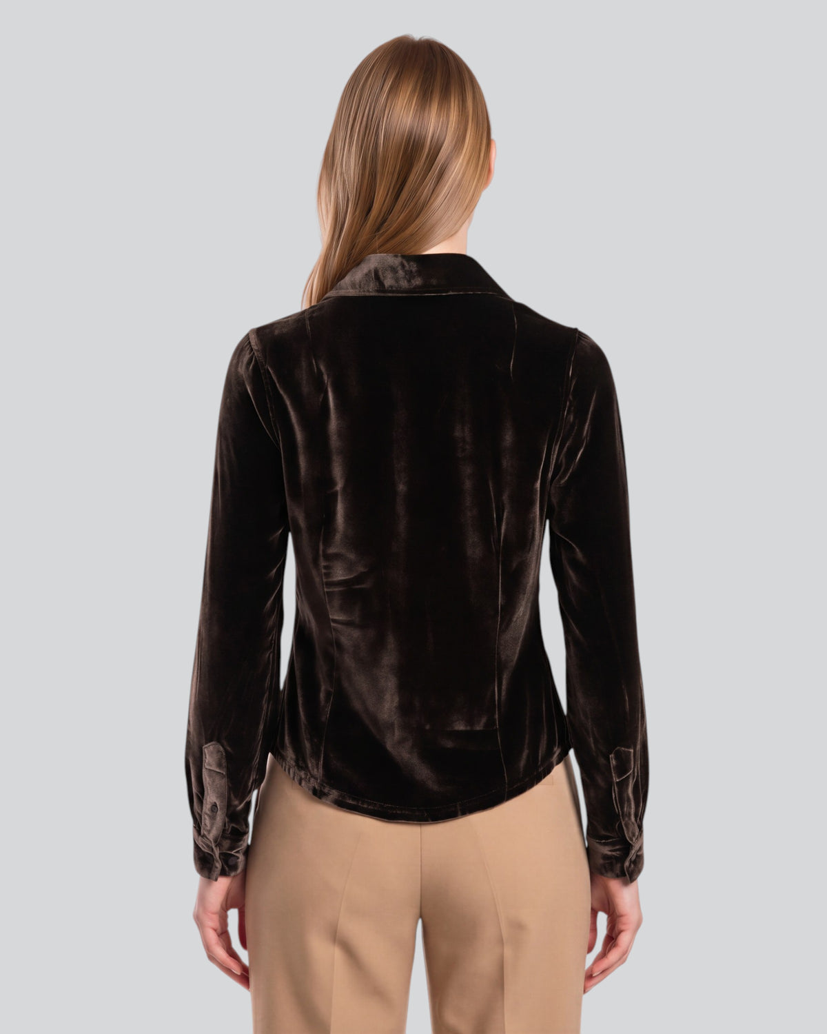 SYLVIA BROWNIE WOMEN'S VELVET LONG-SLEEVE SHIRT