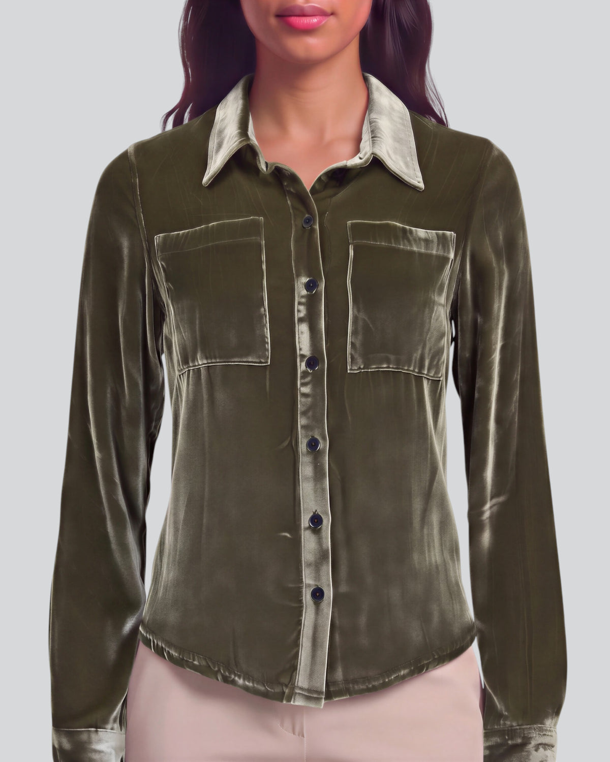 SYLVIA SAGE WOMEN'S VELVET LONG-SLEEVE SHIRT