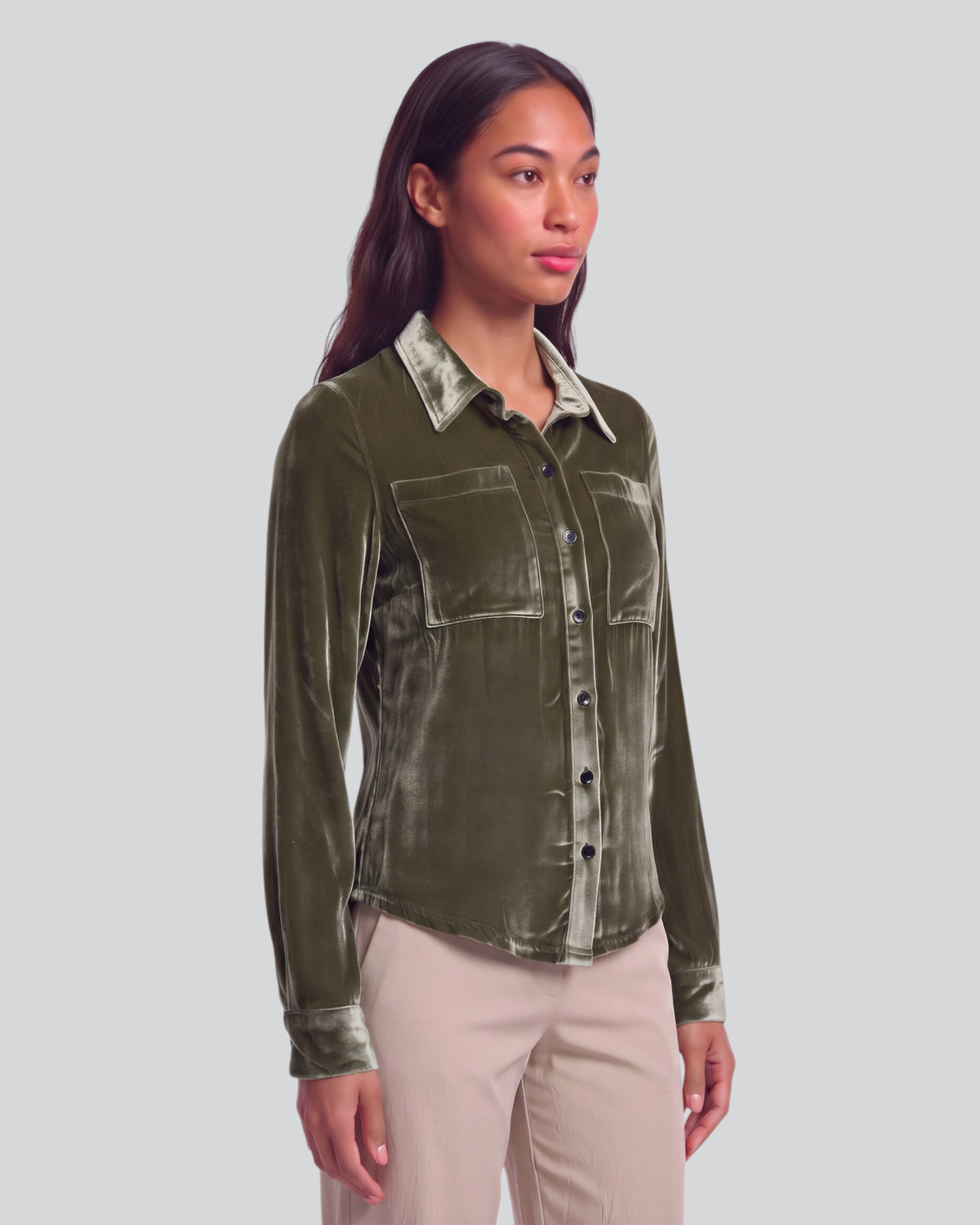 SYLVIA SAGE WOMEN'S VELVET LONG-SLEEVE SHIRT