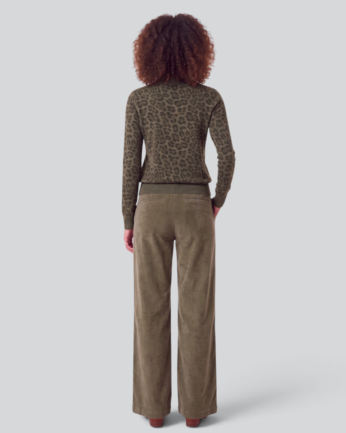 RONA LEOPARD SAGE WOMEN'S MERINO SILK CASHMERE TURTLENECK