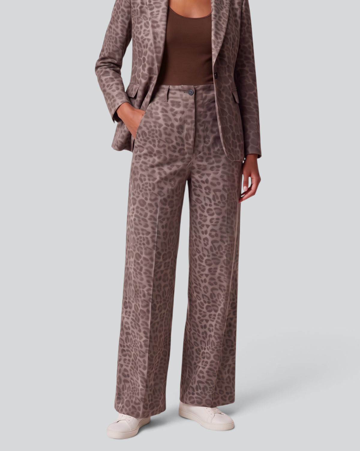 POPPY LEOPARD BROWNIE WOMEN'S VELVET HIGH-RISE PANT