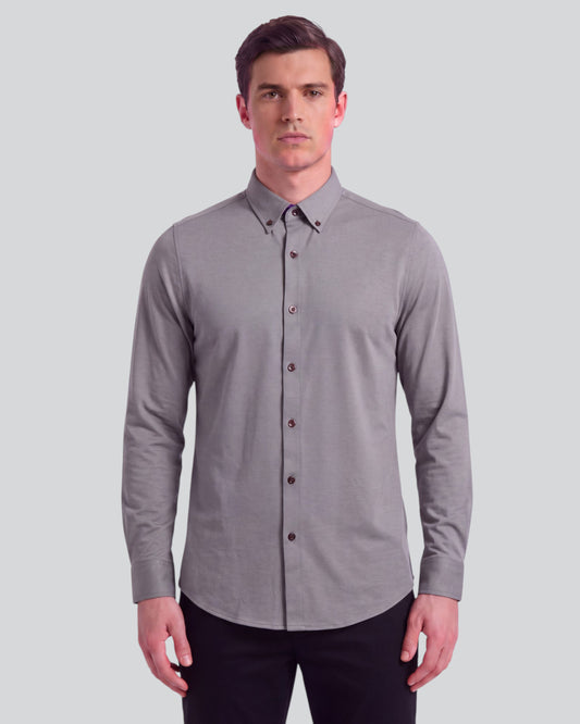 SIMON SAGE MEN'S STRETCH JERSEY LONG-SLEEVE SHIRT