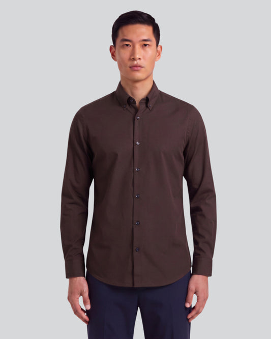 SIMON BROWNIE MEN'S STRETCH JERSEY LONG-SLEEVE SHIRT