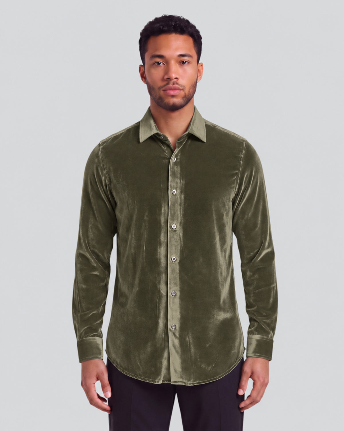 NED SAGE MEN'S VELVET LONG-SLEEVE SHIRT
