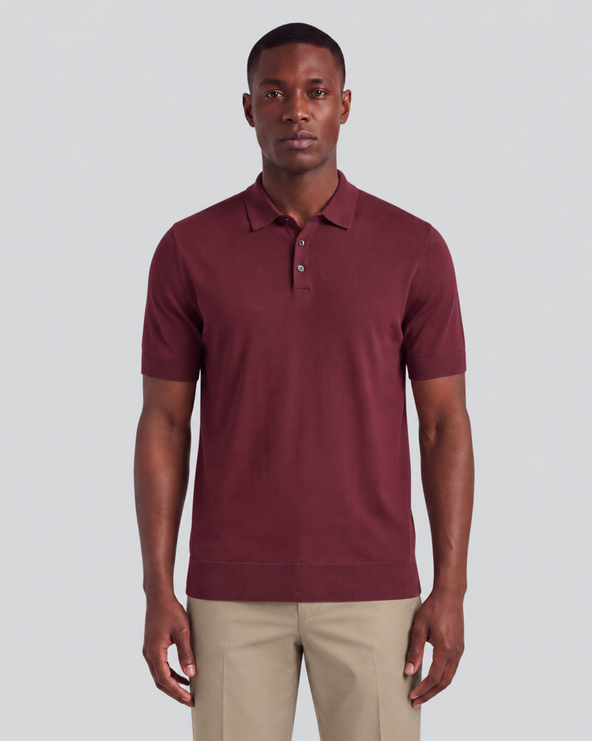 PILGRIM PORT MEN'S MERINO SILK CASHMERE POLO SWEATER