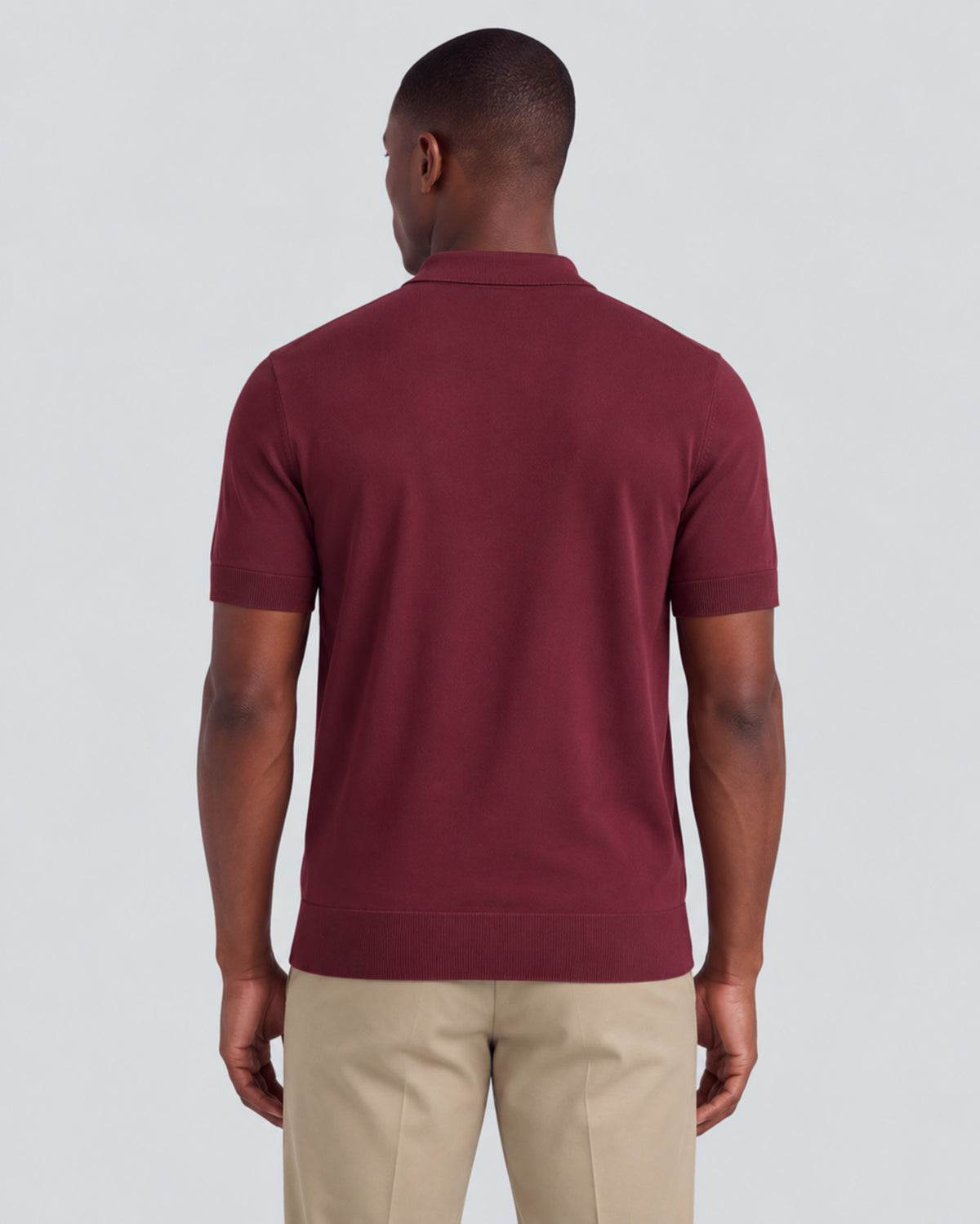 PILGRIM PORT MEN'S MERINO SILK CASHMERE POLO SWEATER
