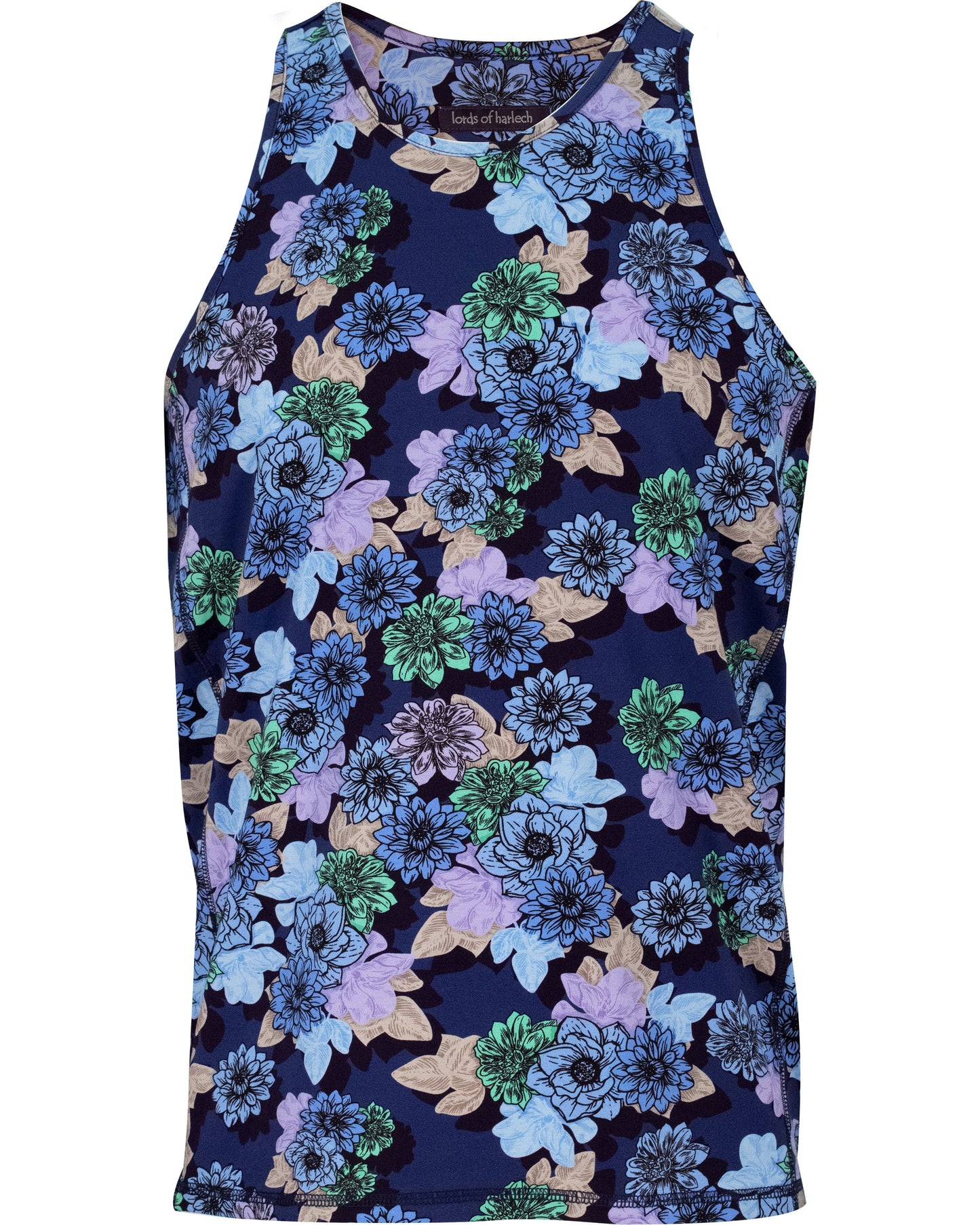 TEDFORD SNAP FLORAL TANK - NAVY