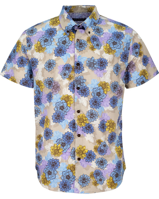 TIM SNAP FLORAL SHIRT - PUMICE