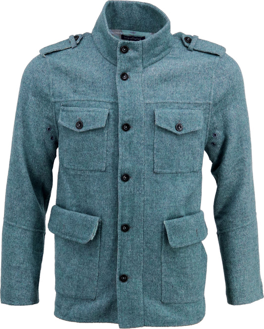 Francis Doublewool Herringbone Teal Jacket