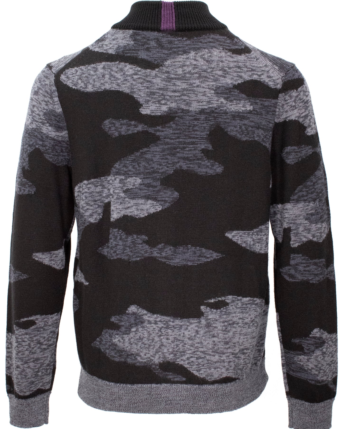 Carlo Charcoal Merino Camo Full Zip Sweater