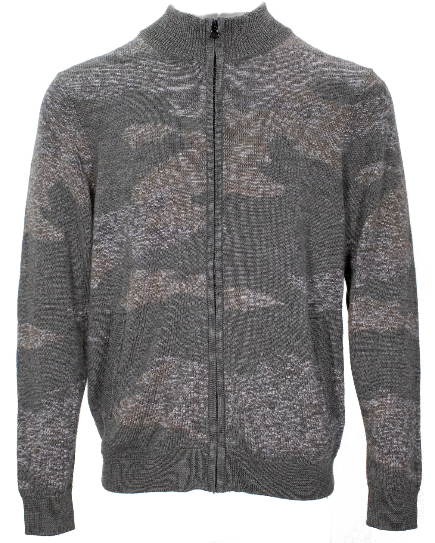 Carlo Moss Merino Camo Full Zip Sweater