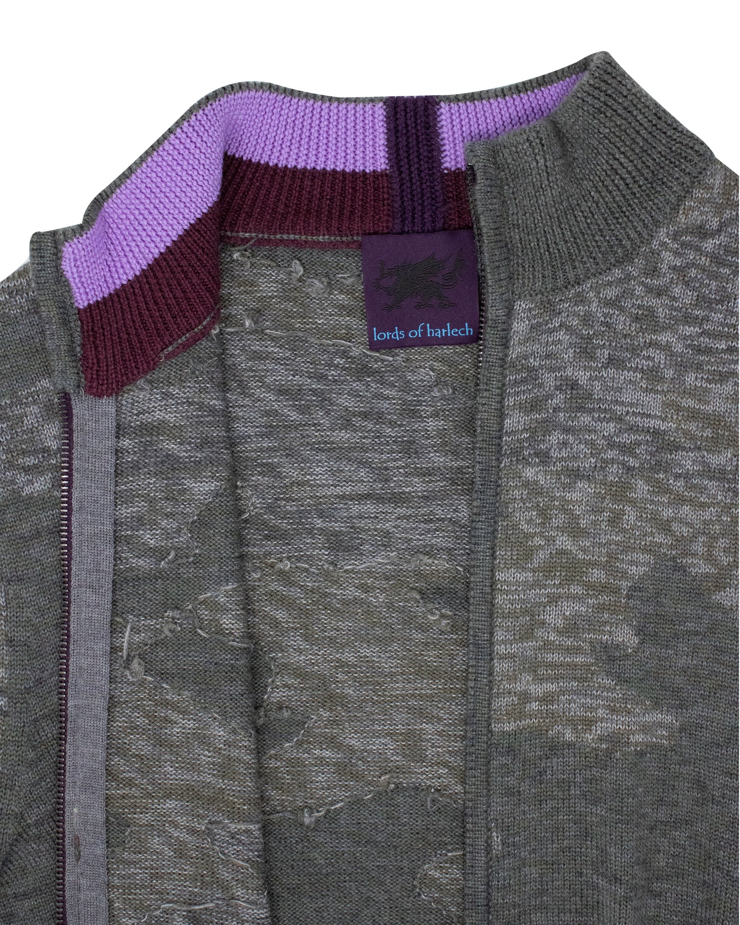 Carlo Moss Merino Camo Full Zip Sweater