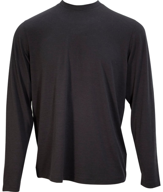 CHASE LONG SLEEVE MERINO CREW - BLACK